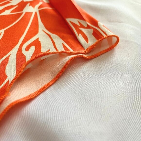 FAERIESTY ORANGE WHITE PRINTED ASYMMETRICAL PALAZZO WIDE LEG FLOWY SUMMER PANTS - Picture 9 of 11